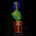 thumbnail image 3 of Northlight LED Lighted Stacked Tinsel Gift Boxes Outdoor Christmas Decoration - 48" - Warm White, 3 of 7