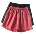 thumbnail image 2 of Lenpel Women's Sweat Shorts 2 Pc Casual Elastic Waist Drawstring Comfy Lounge Shorts Athletic Workout Shorts with Pockets, 2 of 6