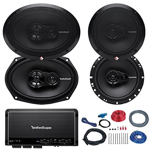 Car Speaker And Amp Combo of 2x Rockford Fosgate R165X3 Prime 6.5" Inch