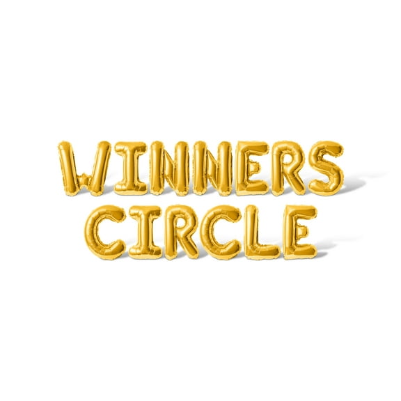 Letter Balloons - WINNERS CIRCLE 16" Inch Alphabet Letters Foil Mylar Balloon Kentucky Derby Day Party Banner (Gold)