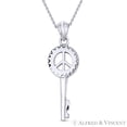 thumbnail image 1 of Key & Peace Sign Charm Pendant in .925 Sterling Silver, 1 of 1