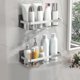 thumbnail image 1 of Estantes de ducha Soporte de almacenamiento montado en la pared Estante de especias de cocina autoadhesivo Estante de champú de ducha montado en de doble capa BLESIY estante de baño, 1 of 8