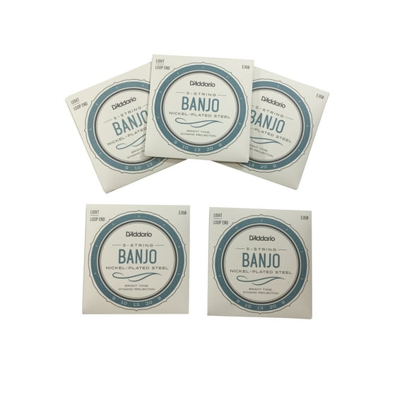D'Addario Banjo Strings | 5 Sets | EJ60 (form J60) | Nickel Steel | Light