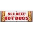 thumbnail image 2 of 72" All Beef HOT Dogs Banner Sign red hots Weiner Franks Burgers footlong, 2 of 4