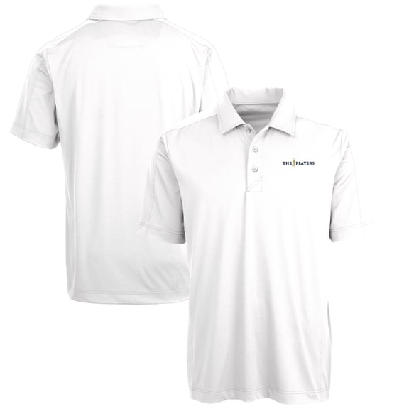 Men's Cutter & Buck White THE PLAYERS Big & Tall DryTec Prospect Textured Stretch Polo