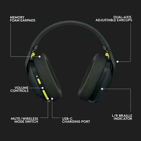 Logitech - G435 Wireless Gaming Headset for PC, PS5, PS4, Nintendo Switch, Mobile - Black