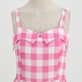 thumbnail image 5 of IBTOM CASTLE Women Vintage 1950s Halter Pink Gingham Polka Dots Swing Dress Cocktail Party Rockabilly Pinup Dresses S Pink Plaid & Bow, 5 of 8