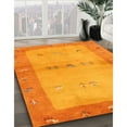thumbnail image 3 of Ahgly Company Machine Washable Indoor Square Contemporary Neon Orange Area Rugs, 8' Square, 3 of 7