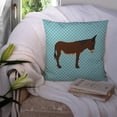 thumbnail image 3 of Carolines Treasures Zamorano-Leones Donkey Blue Check Fabric Decorative Pillow 14Hx14W multicolor, 3 of 4