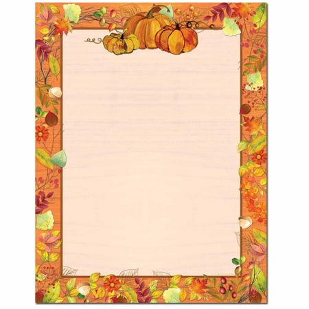 Red Laser Inkjet Paper - Pretty Pumpkins Letterhead Laser & Inkjet Printer Paper