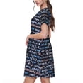 thumbnail image 2 of Qekee Robe Midi d'Été pour Femmes avec Impression de Code Source, Manches Courtes Décontractée Fluide de Plage avec Poches, pour Vacances, 2 of 6