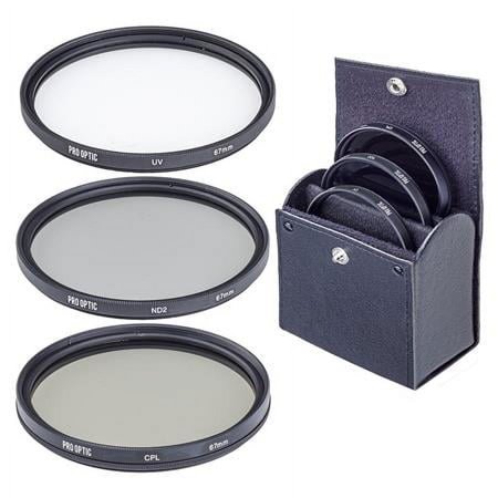 UPC: 0846431057417 | 67mm Digital Essentials Filter Kit  with Ultra Violet (UV)  Circular Polarizer and Neutral Density 2 (ND2) Filters  with Pouch