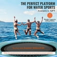 thumbnail image 2 of KFFKFF Inflatable Water Bouncer, 12ft Recreational Water Trampoline, Portable Bounce Swim Platform with 3-Step Ladder & Electric Air Pump, 2 of 9
