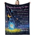 thumbnail image 1 of LHSHID Happy Birthday Present for GirlButterfly Girl Birthday Present from Parents Grandparents Sister Friends Butterflies Birthday Decorations Blanket for Girl 30"x40", 1 of 6