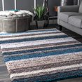 thumbnail image 1 of nuLOOM HJZOM1B Tapis Shaggy Tufté à la Main, 5 x 8, Bleu Multi, 1 of 4