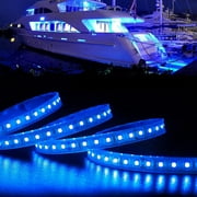 12V 16.4FT Marine Boat Ultra Violet UV Black Light LED Lights Strip, Night Fishing Lights, 2835 LED Waterproof UV Led Strip for Fishing Boat Pontoon Yacht