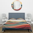 thumbnail image 3 of Designart "Minimalist Sunrise Spectrum Landscape" Meadow Bedding Covert Set - Landscapes Blue Traditional Bed Set With 2 Shams, 3 of 5