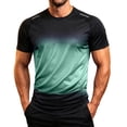 thumbnail image 3 of Ovzne Men's Big & Tall Gradient Crew Neck Short Sleeve T-Shirts Athletic Sports Tees Casual Stretchy Workout Tops Sizes XS-5XL, 3 of 7