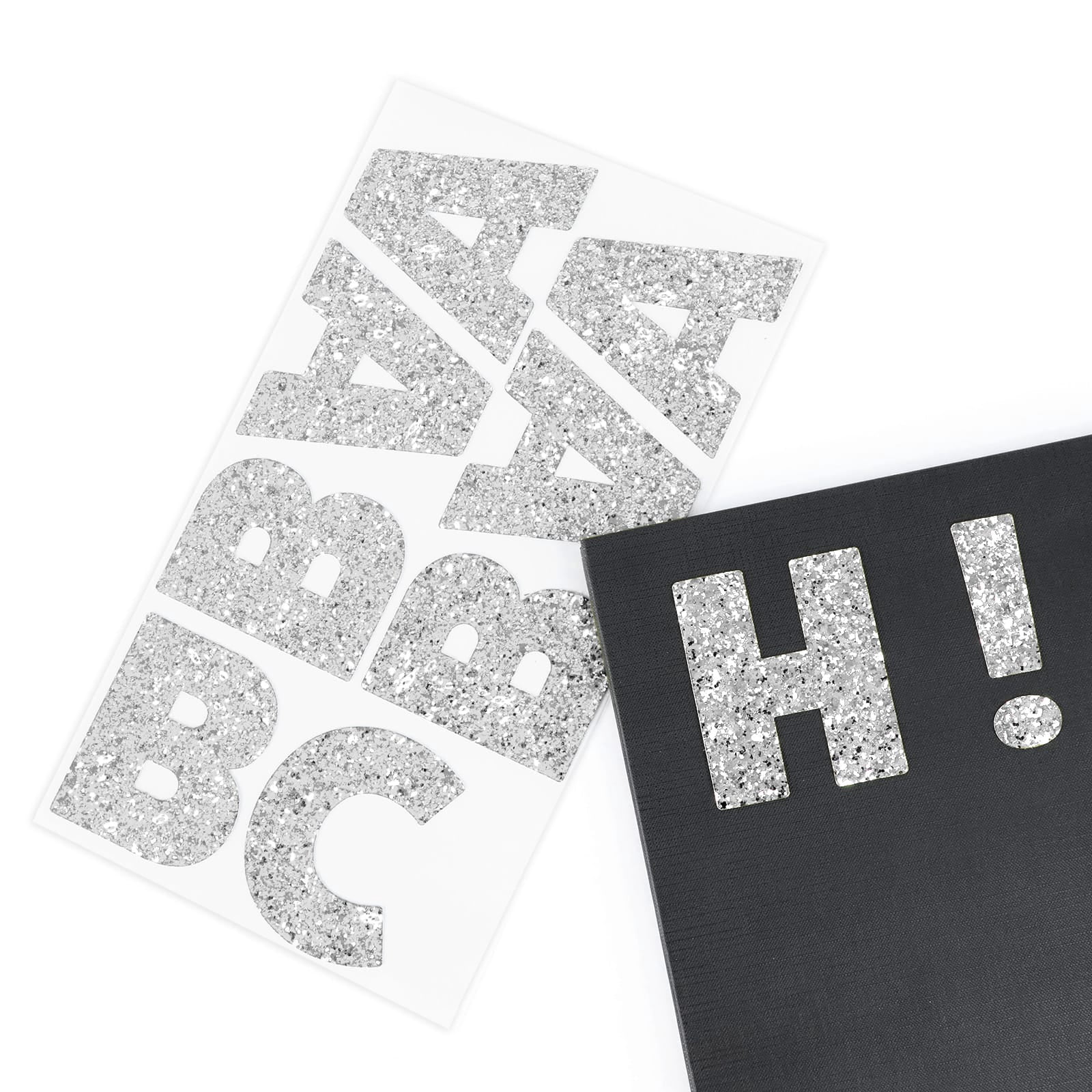 Recollections Silver Chunky Glitter Alphabet Stickers, 12 Pack