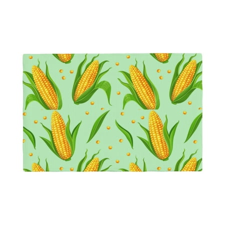 

Table Placemats Set of 6 - Corn 7 12x18 In Faux Linen Double Heat Resistant Place Mats Cloth Indoor/Outdoor Placemats Washable Table Mats for Dining Kitchen Party
