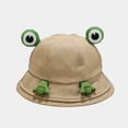 thumbnail image 2 of LIIPEE Girls Boys Sun Cap Cartoon Animal Bucket Wide Brim Hat Protection Caps Child Trendy Beach Hats,Khaki,One Size, 2 of 7