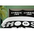 thumbnail image 4 of Ambesonne Choose Joy Duvet Cover Sets, Geometric Design Floral, 2-Queen, Dark Grey and White, 4 of 7