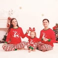 thumbnail image 3 of CARETOO Matching Family Christmas Pajamas,Xmas Elk Snowflake Red Black Plaid PJs Women Men's Sleepwear Set, 3 of 6