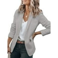 thumbnail image 1 of Innerwin Blazers Solid Color Women Cardigan Jacket Work Shawl Neck Slim Fit Business Jackets Light Grey L, 1 of 6