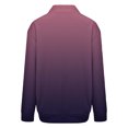 thumbnail image 5 of Women's Gradient Color Casual Windbreaker with Zippered Sleeve Pockets, Lightweight Soft Fabric Jacket for Daily Wear, Comfortable Outdoor Zipper Coat with Fashionable Ombre Design Purple M, 5 of 7