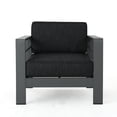 thumbnail image 5 of Contemporary Home Living Set of 4 Charcoal Gray Contemporary Outdoor Patio Club Chairs 31.75", 5 of 9