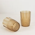 thumbnail image 4 of Balsa Circle 6 Crystal Amber Gold 16 oz Plastic Reusable Drinking Glasses Tumblers Party Events Reception Home Decorations, 4 of 8