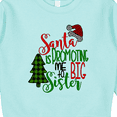 thumbnail image 3 of Inktastic Santa is Promoting Me to Big Sister Green Plaid Tree Toddler Sweatshirt, 3 of 4