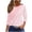 Pink, variant on cocolona Womens Casual Striped Tops Crew Neck 3/4 Sleeve Pullover Shirts Outfits Basic Tees