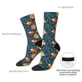 thumbnail image 4 of KLL Blue Floral Print Cool Socks Men's Women's Crew Socks Funny Crazy Novelty Stockings, 4 of 6