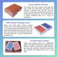 thumbnail image 2 of Stellar Hero Playing Card Gift Set, 2 Deck of 100% Plastic Poker Cards, Family Game Gift Set, Washable Standard Index (Red & Blue 2 Deck of Cards) in a Premium Leather Gift Box, 2 of 9