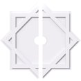 thumbnail image 1 of Ekena Millwork CMP36AL2-04000 36 in. OD x 4 in. ID Square Axel Architectural Grade PVC Contemporary Ceiling Medallion - 2 Piece, 1 of 1