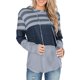 thumbnail image 1 of Sudadera con Capucha Manga Larga Empalme De Rayas Ajuste Suelto Suave Sudadera con Capucha para Mujer para Cita Diaria En La Universidad Gris S, 1 of 6