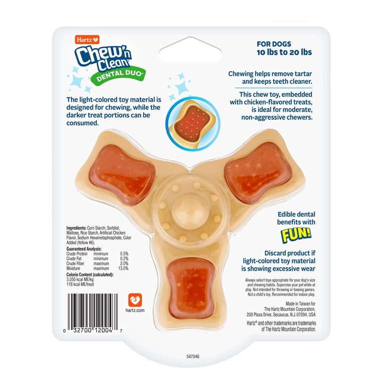 Hartz Chew 'n Clean Tri-Point Dog Toy, Chicken Flavor, Small photo 7