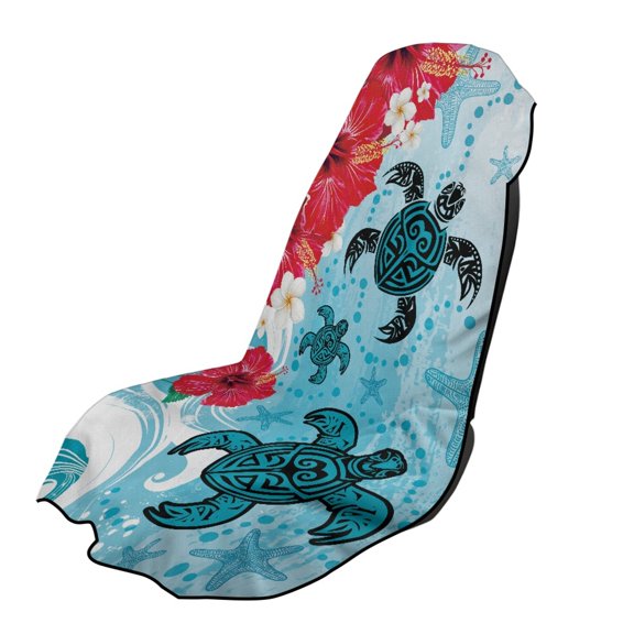XYZCANDO Turtle Hibiscus Car Seat Towel Cover, Keep Seats Clean Seats Protectors Breathable Sweatproof for Truck SUV