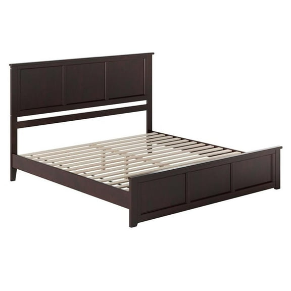 Pemberly Row Charlotte King Wood Low Profile Platform Bed in Espresso