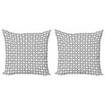 thumbnail image 1 of Ambesonne Geometric Throw Pillow Cover 2 Pack, Rings with Curves, 24", Black Grey, 1 of 2