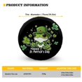 thumbnail image 5 of Yuyamidu Frog Tire Covers Green Leaves Wheel Spare Tire Covers St. Patrick's Day Tough Tire Cover Sun Rain Snow Protector Fit for Trailer, RV, SUV, Truck Wheel, 5 of 5