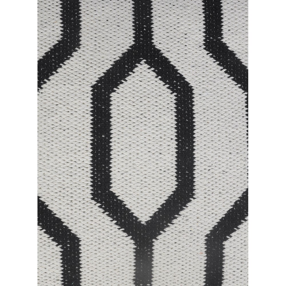Ox Bay 20" x 20" Hand-Woven White/ Black Geometric Organic Cotton Pillow Cover