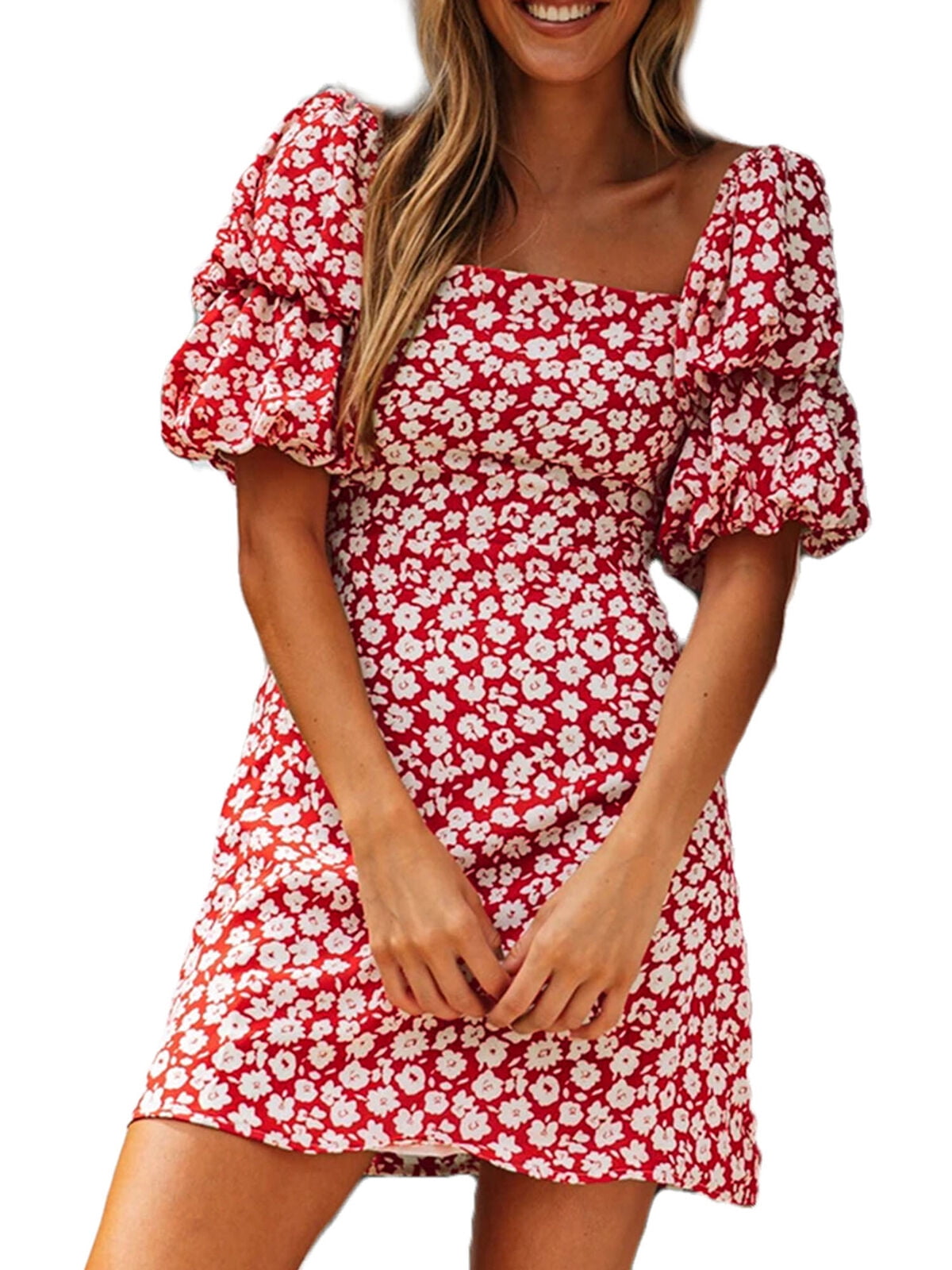 hamilton linen balloon sleeve mini dress