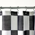 thumbnail image 3 of TOWN & COUNTRY PLAY Betty Bold Checkerboard Cotton-Rich Breathable Fabric Shower Curtain with Anti-Rust Grommets, Black/White/Blue, 70"x72", 3 of 9