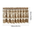 thumbnail image 3 of Yomiee Brown Gingham Lace Kitchen Curtain Tier 39.37 x 19.69 in, Checkered Cafe Curtain with Floral Lace Embroidery & Pom Pom Trim, Farmhouse Rod Pocket Short Curtain for Kitchen, Cafe Window, 3 of 6