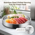 thumbnail image 2 of Stainless Steel Chilled Serving Tray, 11.2 Inches Cold Serving Tray Platter with Ice Chamber, Shrimp Cocktail Serving Dish Tray, Chilled Serving Dish for Party Fruit Food Buffet, 2 of 5