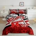 thumbnail image 2 of Manfei Cute Cheerleader Full Size Comforter Sets,Girly Cheerleading Bedding Comforter Set,Red Bowtie Stripes Bedding Sets,Icrofiber Bedroom Decoration Reversible,3 Pieces, 2 of 8