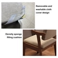 thumbnail image 3 of Wood Home Office Desk Chair Linen Cushion,Dining Room Chair Armchair Reading Chairs Backrest Chairs,Lounge Chairs for Kitchen Bedroom,Courtyard, 3 of 6