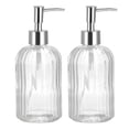 thumbnail image 1 of Dispensadores de Jabón Unique Bargains Juego 13.5Oz Vidrio Plato Mano con Bombas para Cocina Baño 2uds Transparente dispensadores de jabón de encimera, 1 of 5